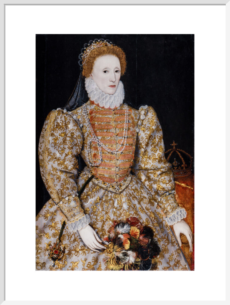 Queen elizabeth i portrait print (art print, extra large, white frame)