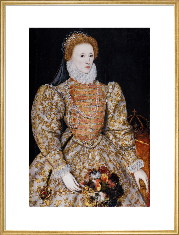 Queen elizabeth i portrait print (art print, extra large, gold frame)