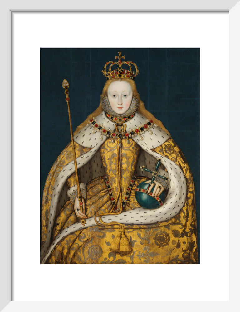 Queen elizabeth i portrait print (art print, small, white frame)
