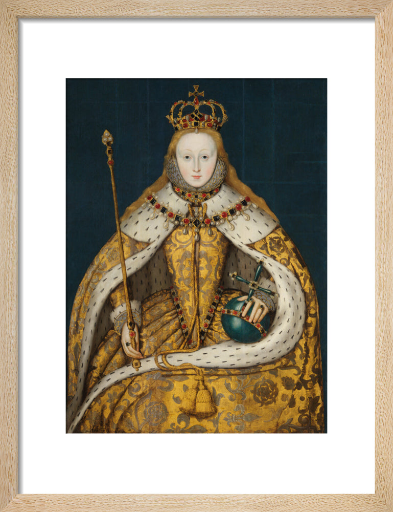 Queen elizabeth i portrait print (art print, small, natural frame)
