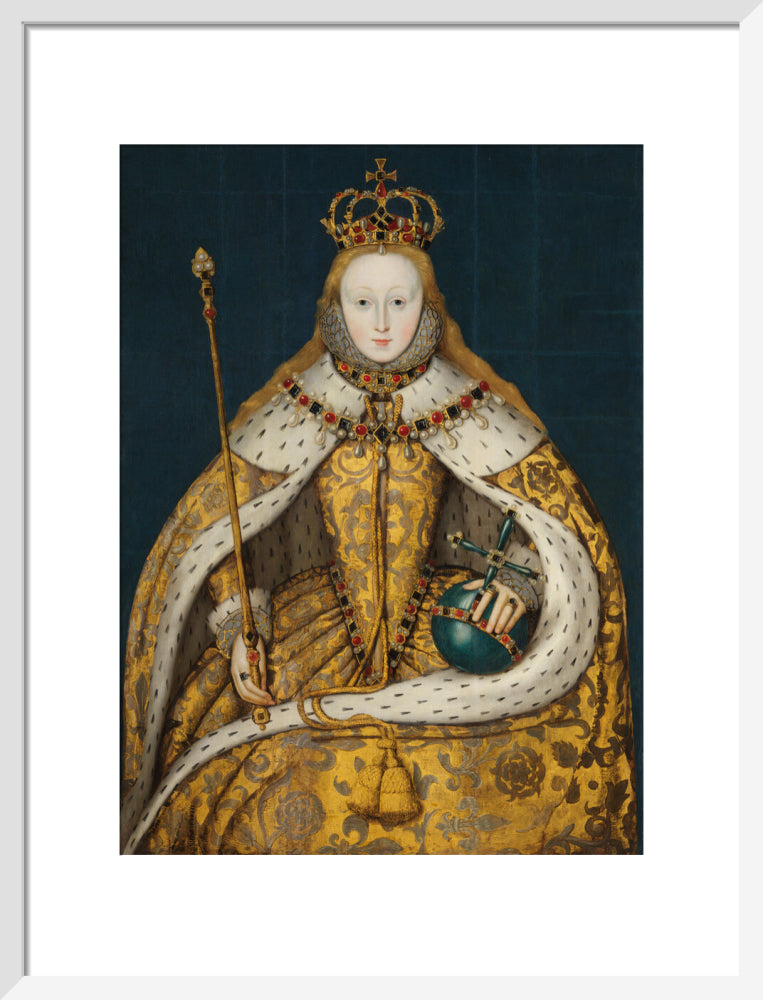 Queen elizabeth i portrait print (art print, medium, white frame)