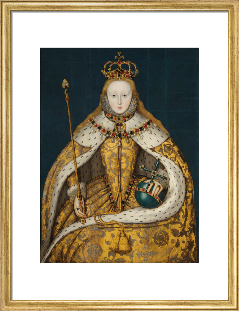 Queen elizabeth i portrait print (art print, medium, gold frame)