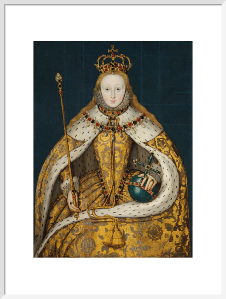 Queen elizabeth i portrait print (art print, extra large, white frame)
