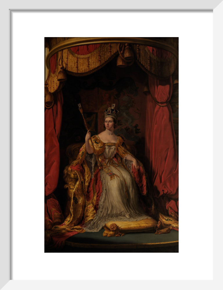 Queen victoria portrait print (art print, small, white frame)