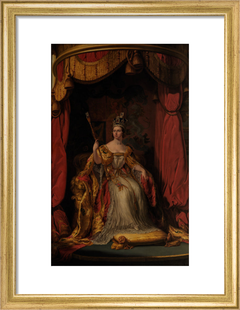 Queen victoria portrait print (art print, small, gold frame)