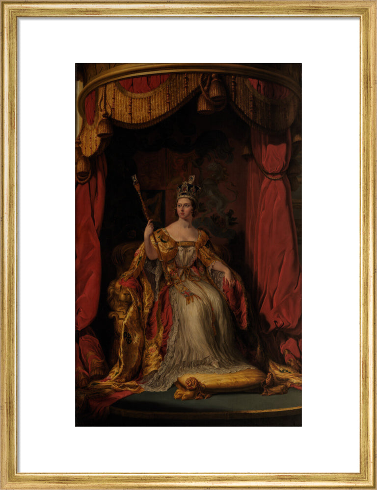 Queen victoria portrait print (art print, medium, gold frame)