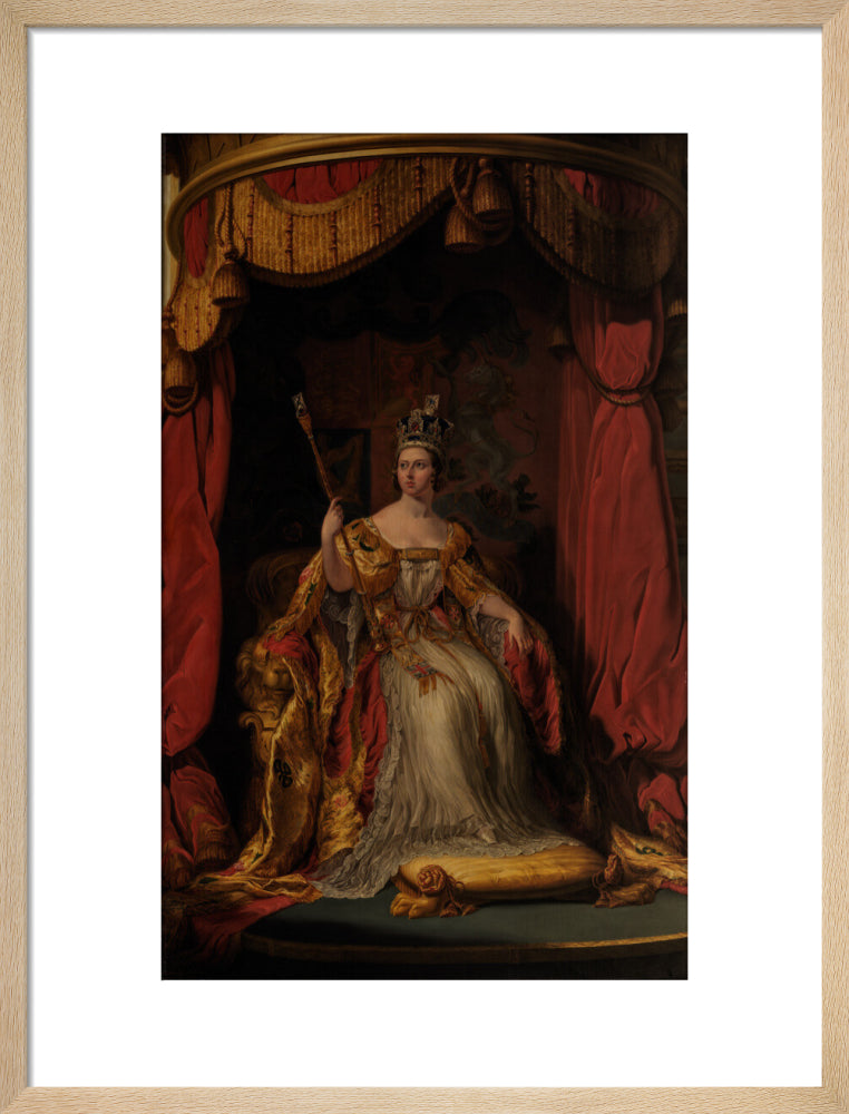 Queen victoria portrait print (art print, medium, natural frame)