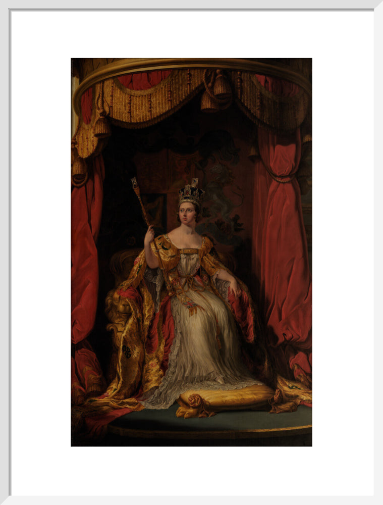 Queen victoria portrait print (art print, large, white frame)