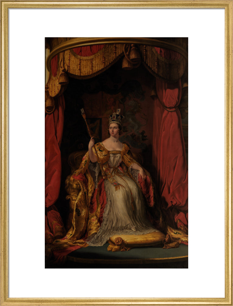 Queen victoria portrait print (art print, large, gold frame)