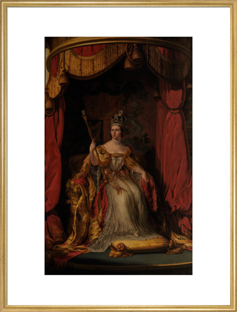 Queen victoria portrait print (art print, extra large, gold frame)