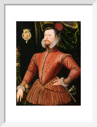 Robert Dudley, Earl of Leicester Portrait Print (Art print, Small, White frame)