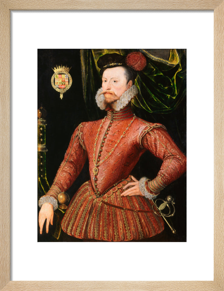 Robert dudley, earl of leicester portrait print (art print, small, natural frame)