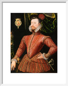 Robert Dudley, Earl of Leicester Portrait Print (Art print, Small, White frame)