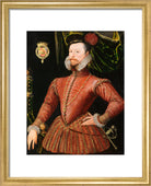 Robert Dudley, Earl of Leicester Portrait Print (Art print, Small, Gold frame)