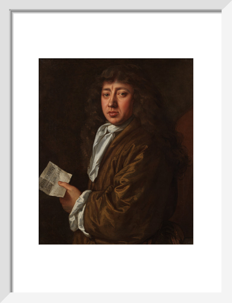 Samuel pepys portrait print (art print, small, white frame)
