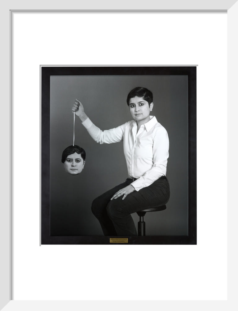 Shami chakrabarti portrait print (art print, small, white frame)