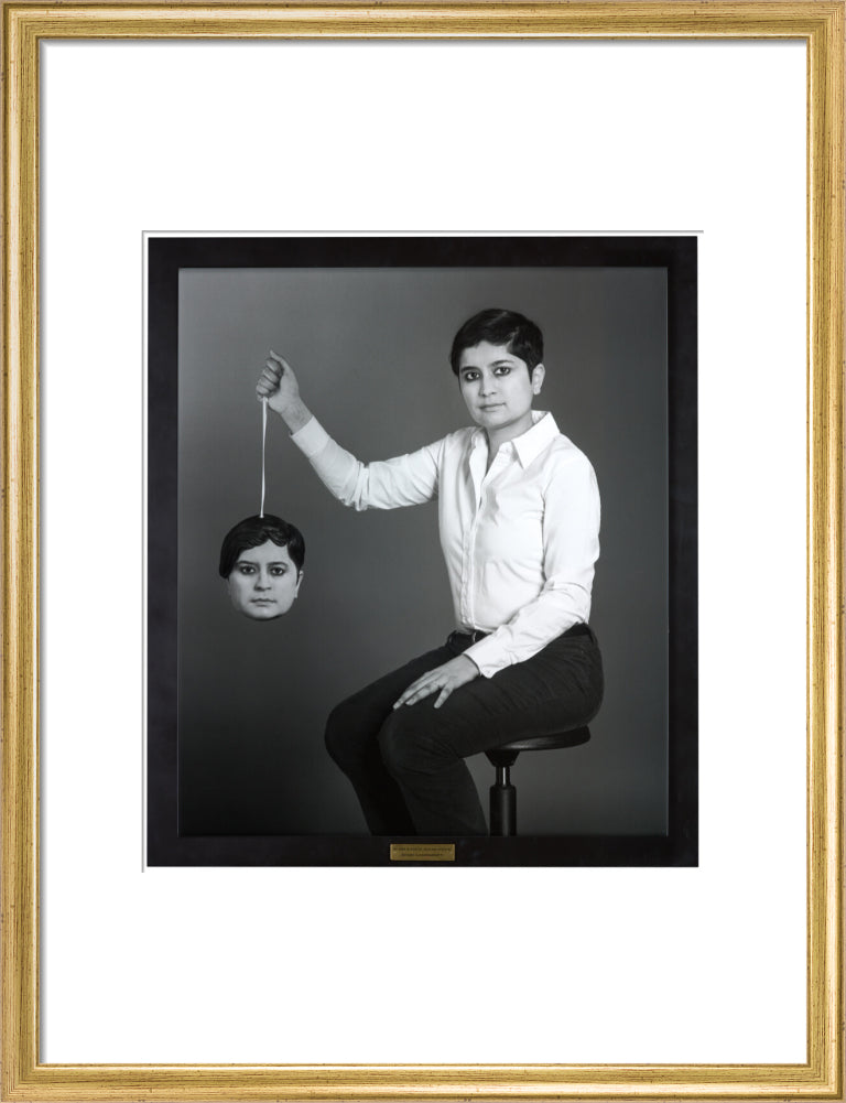 Shami chakrabarti portrait print (art print, medium, gold frame)