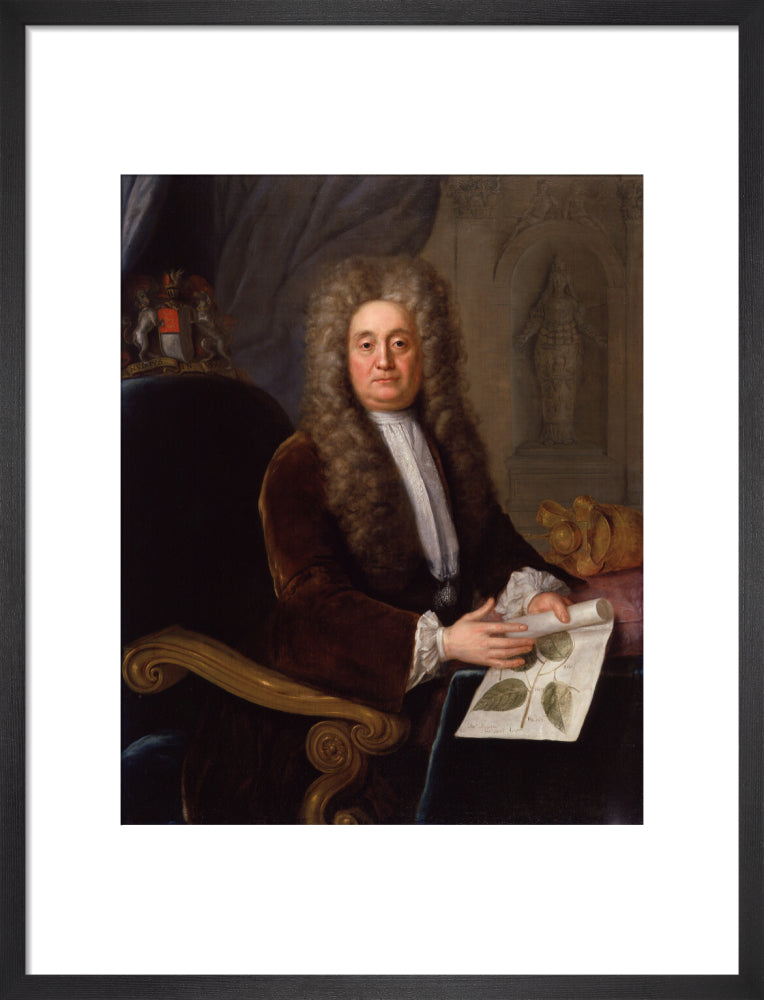Sir hans sloane, bt portrait print (art print, medium, black frame)