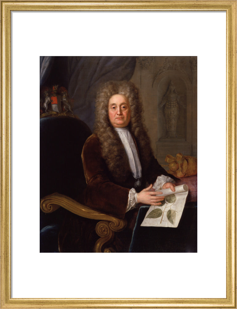 Sir hans sloane, bt portrait print (art print, medium, gold frame)