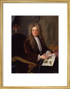 Sir Hans Sloane, Bt Portrait Print (Art print, Medium, Gold frame)