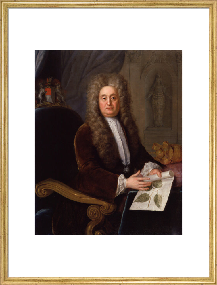 Sir hans sloane, bt portrait print (art print, large, gold frame)
