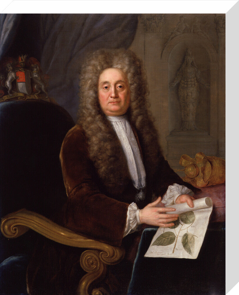 Sir hans sloane, bt portrait print (stretched canvas, medium, no frame)