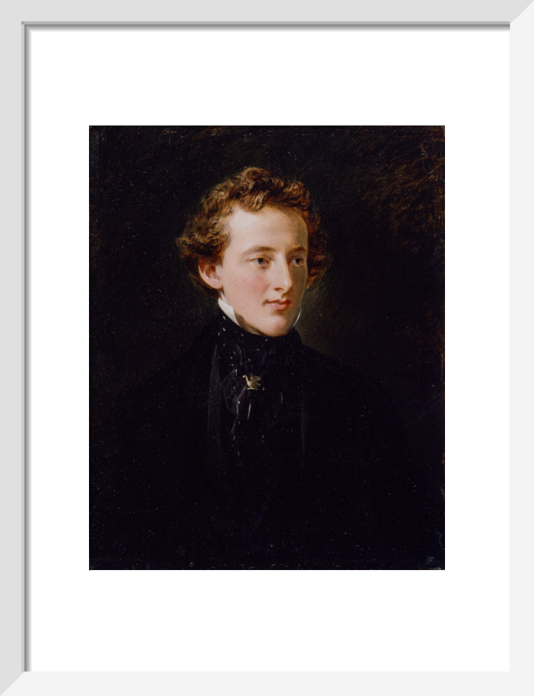 Sir john everett millais, 1st bt portrait print (art print, small, white frame)