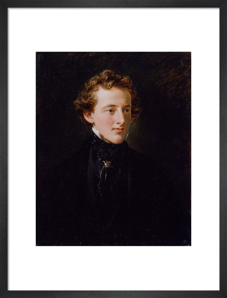 Sir john everett millais, 1st bt portrait print (art print, medium, black frame)