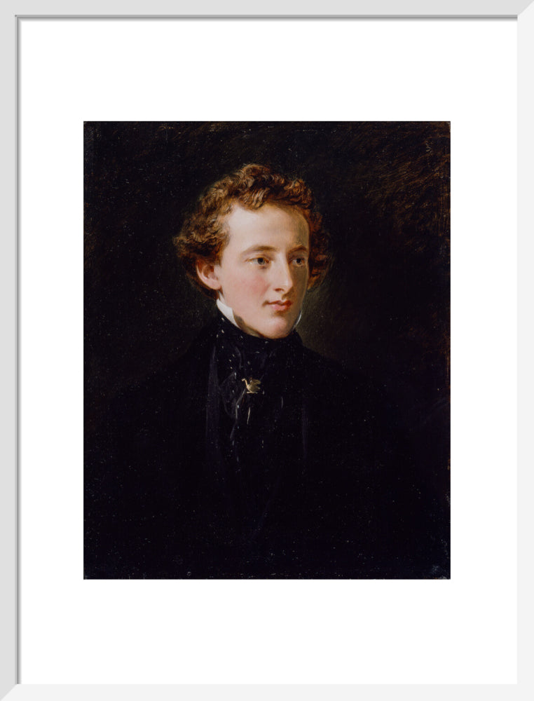 Sir john everett millais, 1st bt portrait print (art print, medium, white frame)