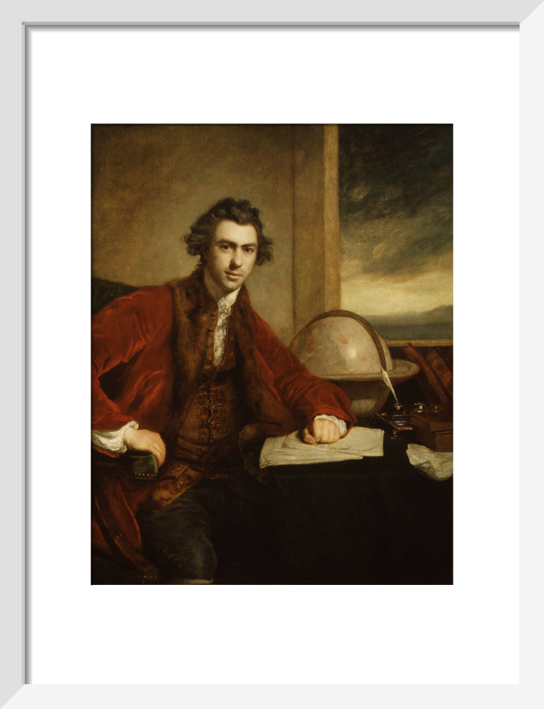Sir joseph banks, bt portrait print (art print, small, white frame)