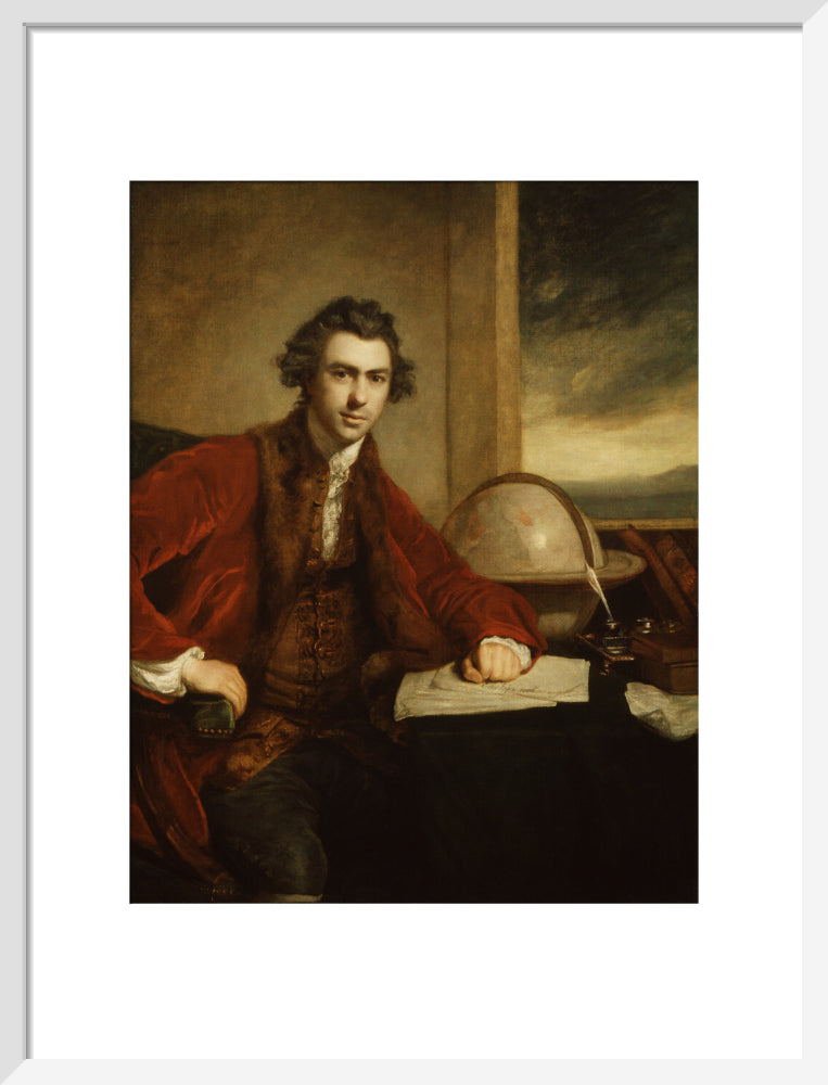 Sir joseph banks, bt portrait print (art print, medium, white frame)