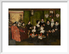 Sir Thomas More, his father, his household and his descendants Portrait Print (Art print, Small, White frame)