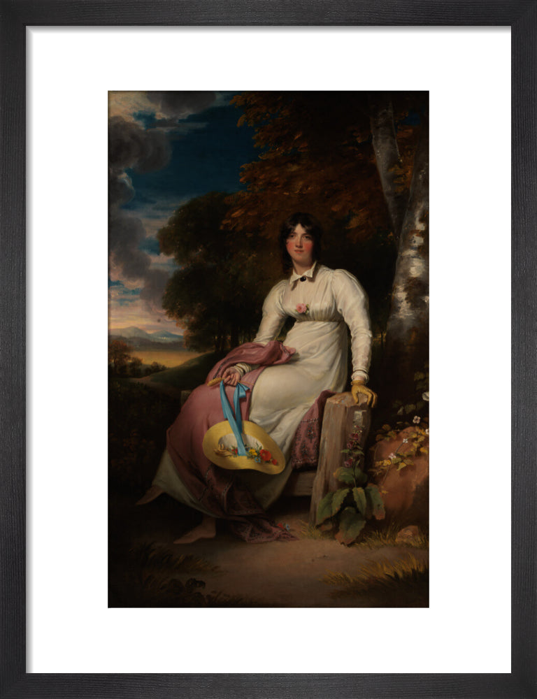 Sophia, lady burdett portrait print (art print, small, black frame)