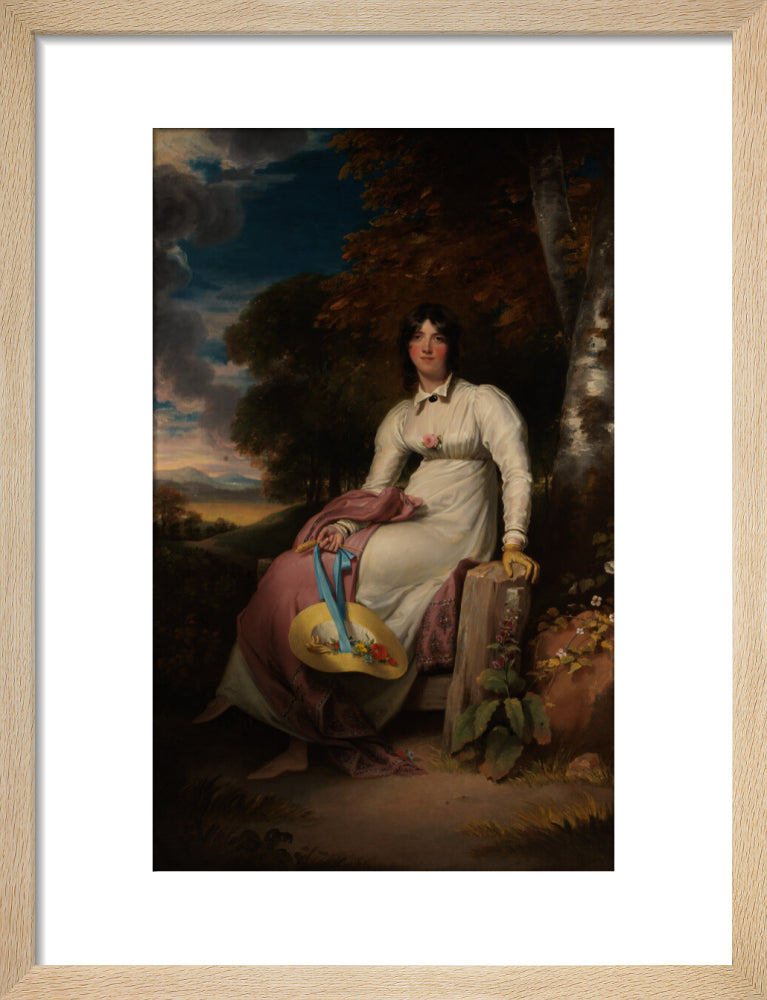 Sophia, lady burdett portrait print (art print, small, natural frame)