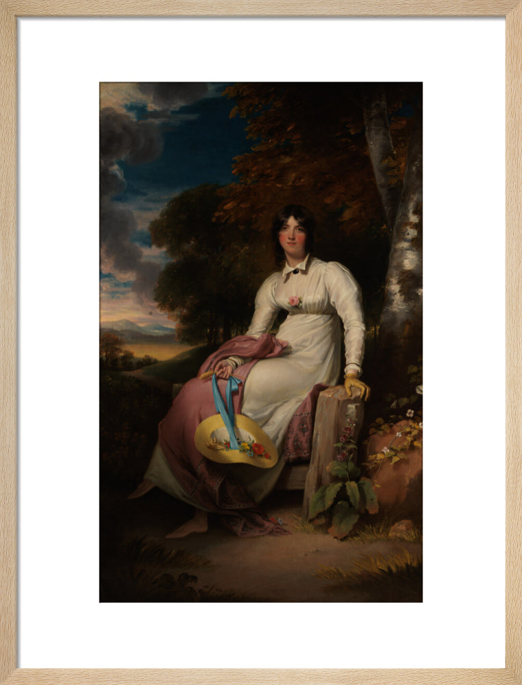 Sophia, lady burdett portrait print (art print, medium, natural frame)