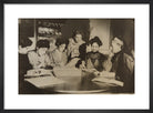 Suffragette committee meeting Portrait Print (Art print, Small, Black frame)