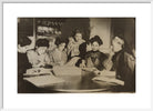 Suffragette committee meeting Portrait Print (Art print, Medium, White frame)