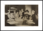 Suffragette committee meeting Portrait Print (Art print, Large, Black frame)