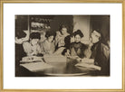 Suffragette committee meeting Portrait Print (Art print, Large, Gold frame)