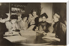 Suffragette committee meeting Portrait Print (Stretched canvas, Large, No frame)