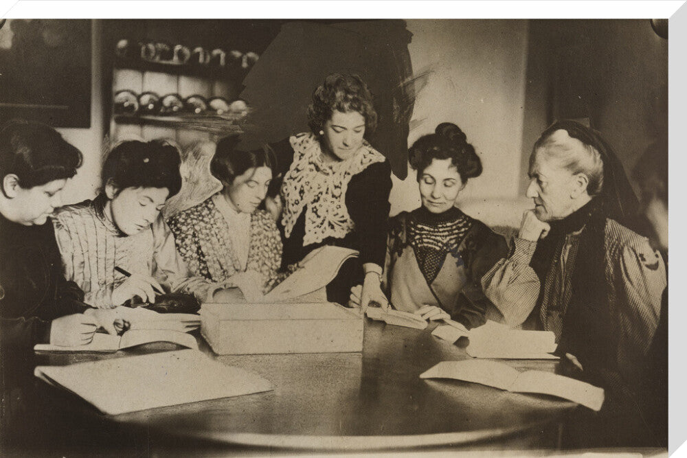 Suffragette committee meeting portrait print (stretched canvas, extra large, no frame)