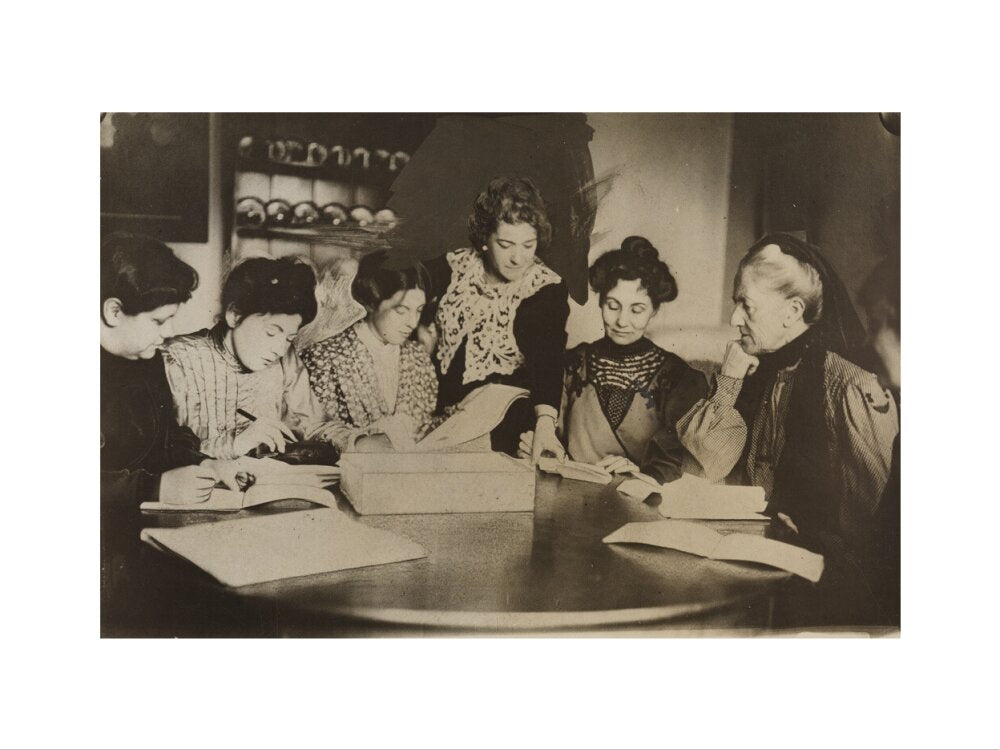 Suffragette committee meeting portrait print (art print, small, no frame)