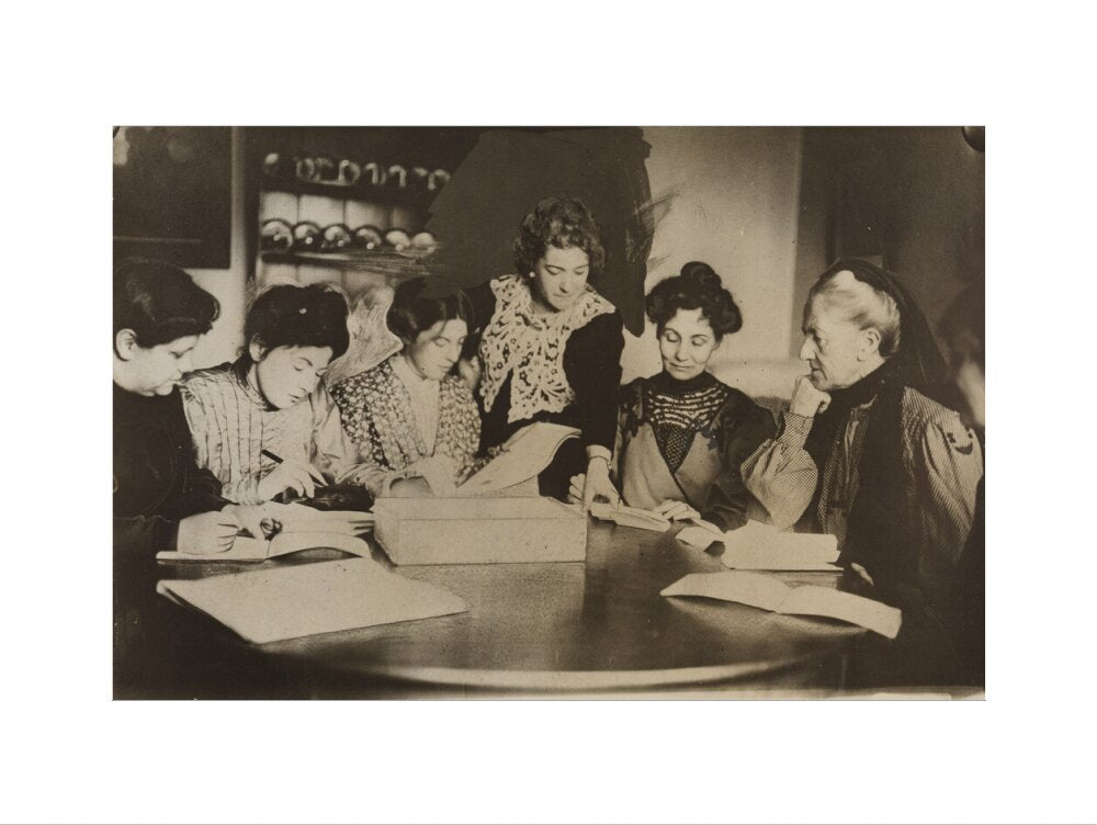 Suffragette committee meeting portrait print (art print, large, no frame)