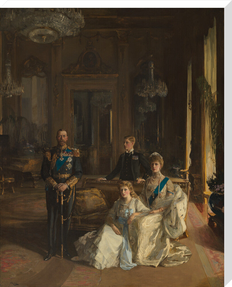 The royal family at buckingham palace, 1913 portrait print (stretched canvas, extra large, no frame)