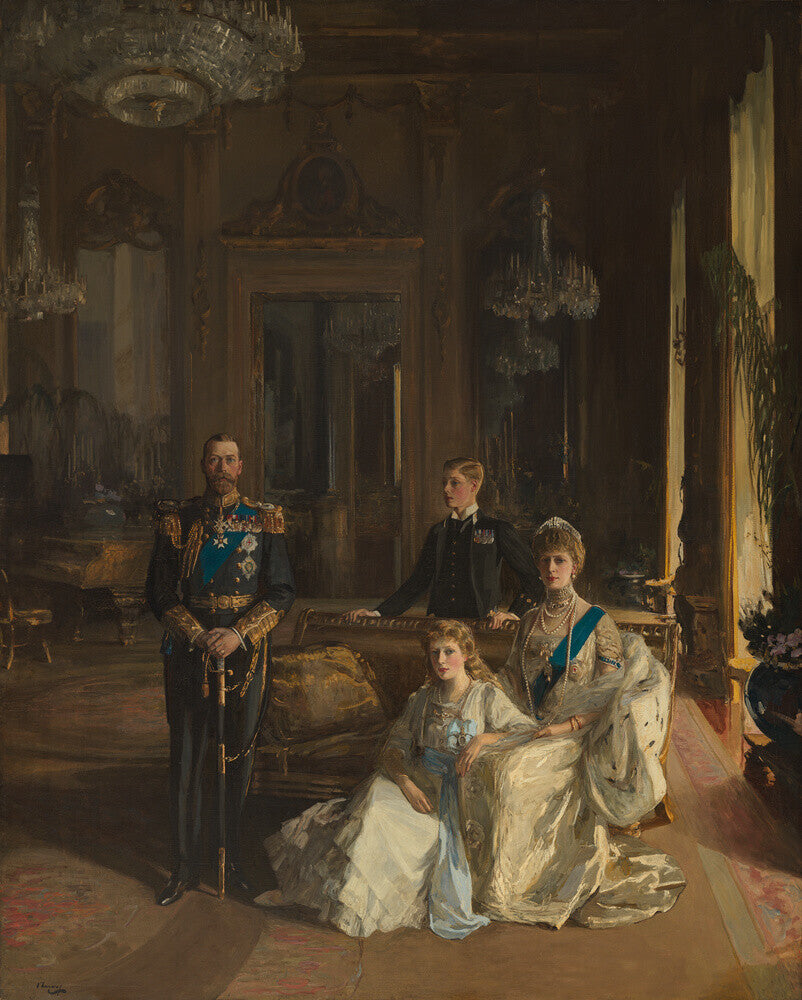 The royal family at buckingham palace, 1913 portrait print