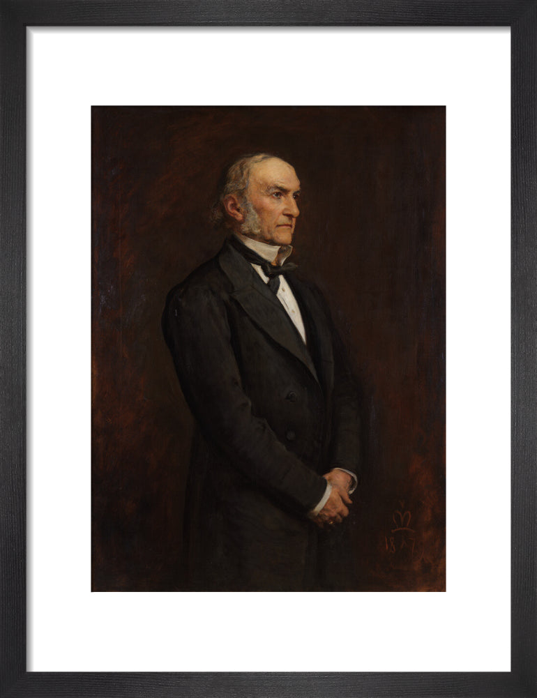William ewart gladstone portrait print (art print, small, black frame)