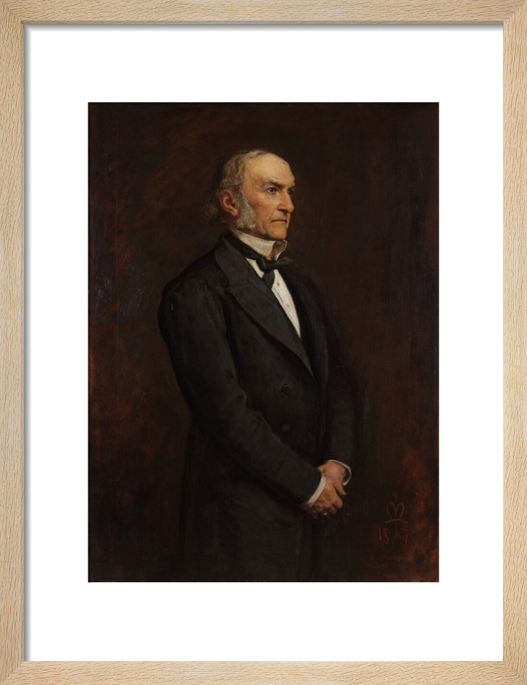 William ewart gladstone portrait print (art print, small, natural frame)