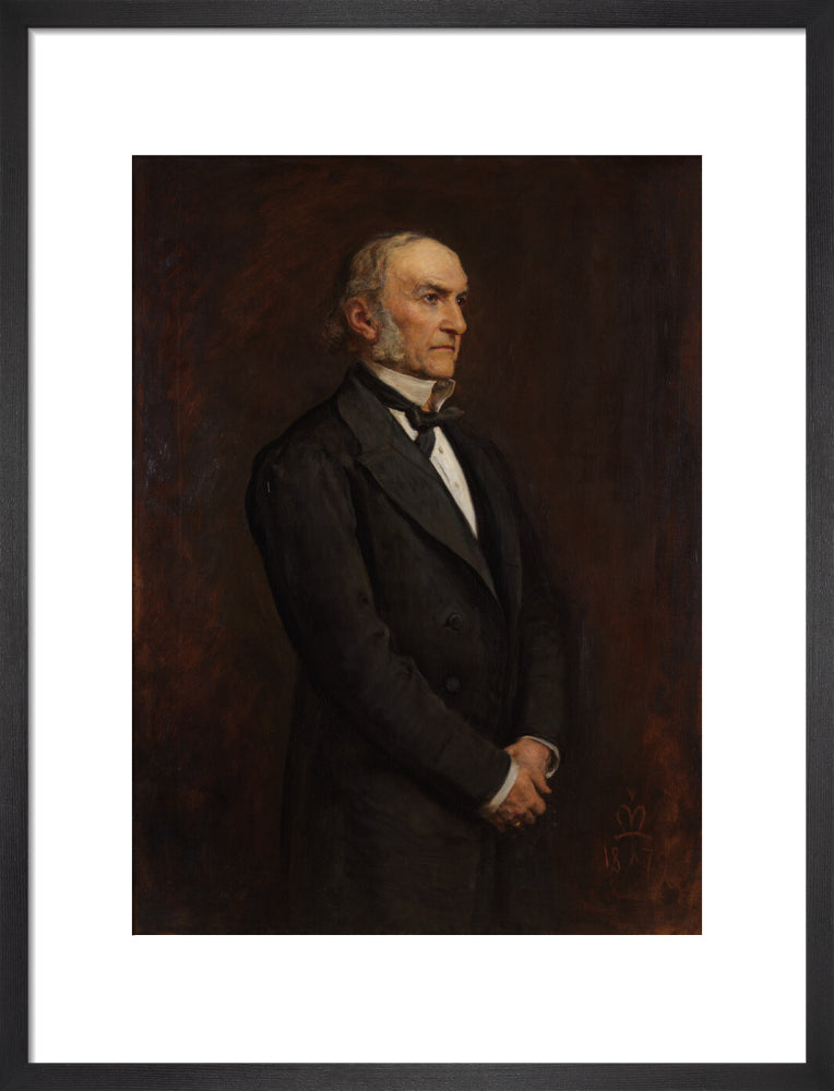 William ewart gladstone portrait print (art print, medium, black frame)