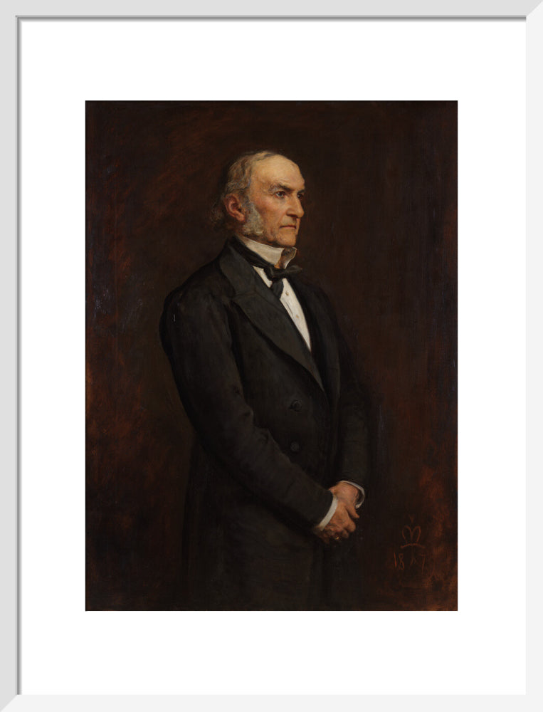 William ewart gladstone portrait print (art print, medium, white frame)