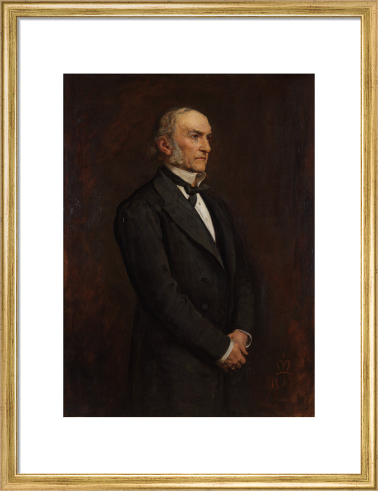 William ewart gladstone portrait print (art print, medium, gold frame)